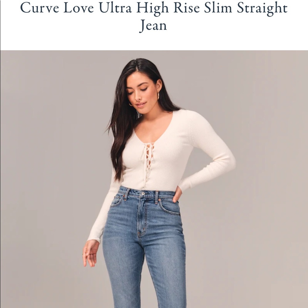 Abercrombie & Fitch Curve Love Ultra High Rise Slim Straight Jeans - 24/00 Short